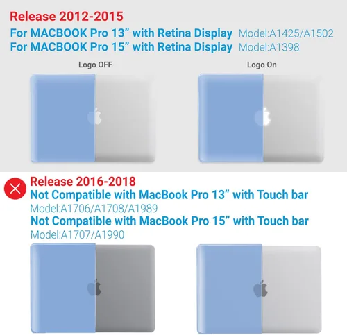 Miniatura 3 de IBENZER Compatible con MacBook Pro de 13 pulgadas 2015 2014 2013 finales 2012 A1502 A1425, carcasa rígida y cubierta de teclado y protector