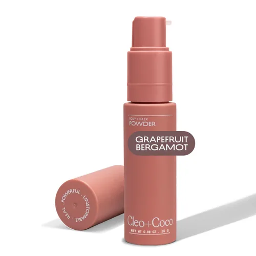 Miniatura 11 de Cleo+Coco - Champú seco en polvo corporal para mujer, fabricado con aceite esencial y polvo de arrurruz, absorbe el olor y la humedad, totalmente
