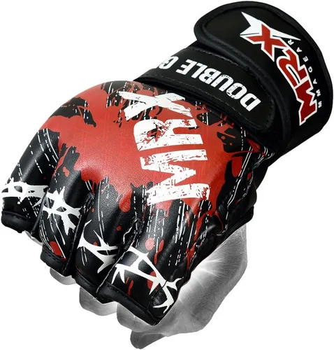 Miniatura 4 de MRX MMA Guantes de agarre Cage Fighting Sparring Guantes de cuero Entrenamiento Serie de sangre