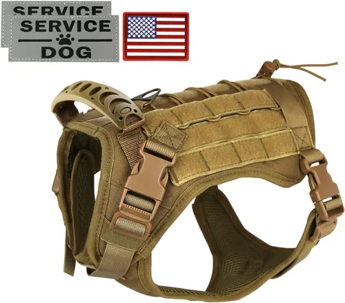 Miniatura 9 de Arnés táctico para perro, chaleco de entrenamiento al aire libre, chaleco militar K9 de patrulla para perro, arnés táctico ajustable para cachorros