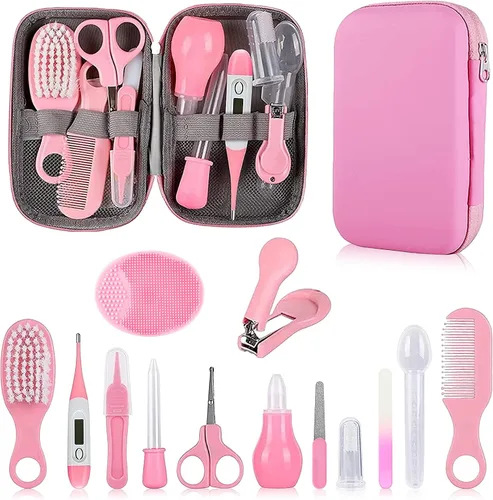 Miniatura 11 de Kit de aseo para bebé, juego de cuidado de seguridad para bebés con cepillo de pelo, peine, cortaúñas, aspirador nasal, kit de artículos esenciales