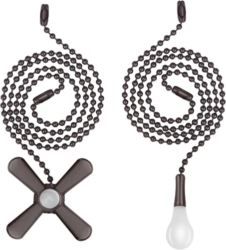 Miniatura 8 de Extensor de cadena para ventilador de techo, extra largo con bombilla decorativa de vidrio esmerilado y cable de ventilador, se adapta a todos