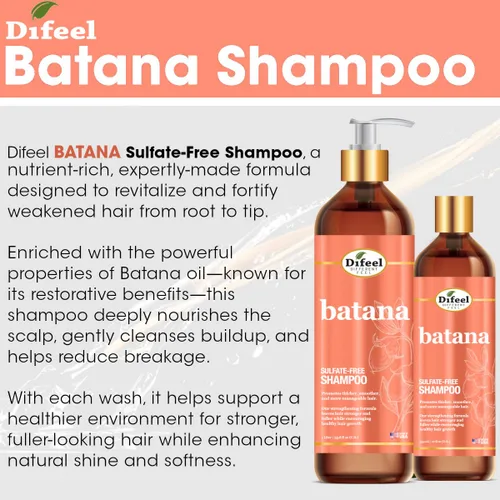 Miniatura 4 de Difeel Batana Shampoo 33.8 onzas - Champú fortalecedor sin sulfato para un cabello más grueso, más suave y manejable