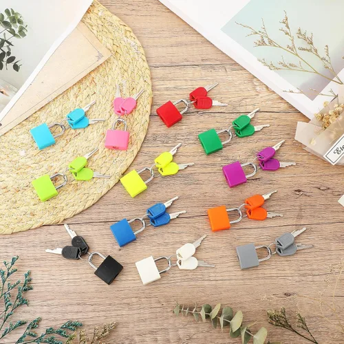 Miniatura 7 de Photect Candados de metal para maleta con llaves, candados de metal, multicolor, para equipaje pequeño, para escuela, gimnasio, aula, hogar, mochila