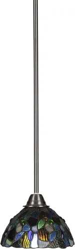 Miniatura 81 de Toltec Lighting Paramount - Mini colgante de 1 luz en acabado negro mate con cristal de arte perla de 7 pulgadas y estilo negro