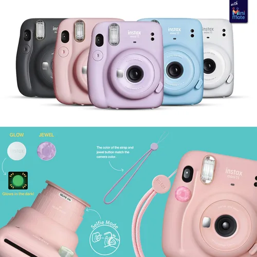 Miniatura 2 de Cámara instantánea Fujifilm Instax Mini 11 gris carbón + paquete de accesorios MiniMate + paquete de accesorios de película fotográfica Fuji Instax