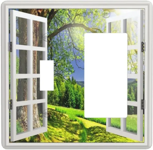 Miniatura 53 de Cubierta para Interruptor de Luz Árbol Morado 3D de 2 Gang Placa de Pared Placa de Interruptor de Luz Doble Toggle Cubiertas Decorativas