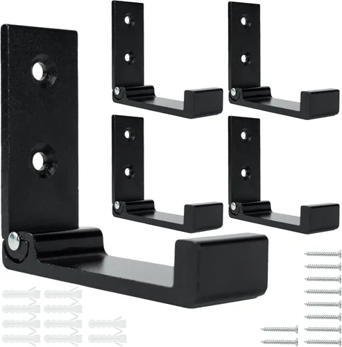 Miniatura 10 de Aynoo Gancho plegable para abrigos, 2 ganchos de pared plegables, ganchos de metal resistente para toallas, paquete de 2