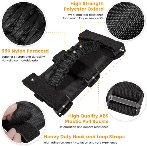 Miniatura 3 de Asas de agarre para Jeep Wrangler JK JKU JL JLU TJ YJ Sports Sahara Freedom Rubicon Unlimited Gladiator JT 1955-2023 UTV ATV Accesorios Premium 550