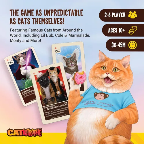 Miniatura 4 de CATastrophe Un Juego de 9 Vidas El Juego de Mesa Perfecto para la Noche Familiar y Amantes de los Gatos A partir de 10 años 2-6 Jugadores