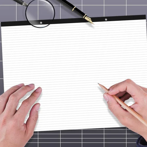 Miniatura 7 de Yaridar Bloc de papel rayado grande - Bloc de notas a rayas de 22 x 17 pulgadas, 50 hojas/100 páginas, bloc de notas de papel blanco de 3.53 oz/m²