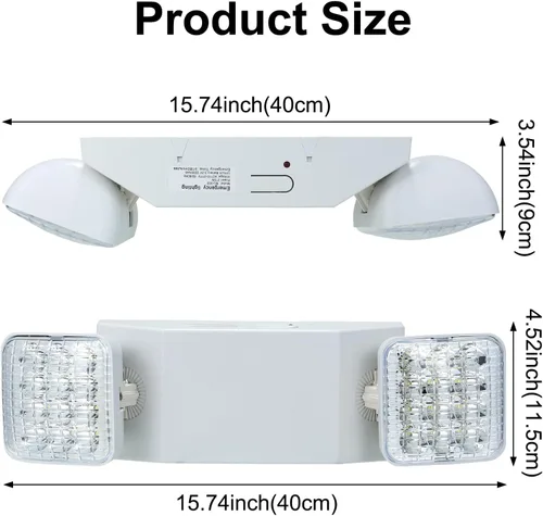 Miniatura 5 de Commercial LED Emergency Lights 24 Pack, Emergency Light with Battery Backup, Adjustable Dual Head Emergency Light Fixture for Home Power Failure