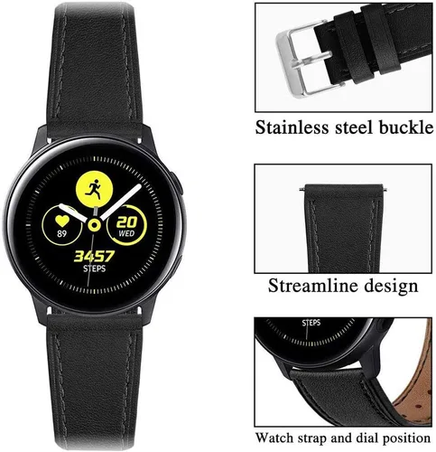 Miniatura 5 de Correas de cuero compatibles con Samsung Galaxy Watch 7 FE 6 5 4 Band 1.575 in 1.732 in, Watch 5 Pro 1.772 in/ 6 4 Classic 1.654 in 1.811 in 1.693