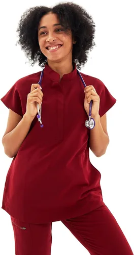 Miniatura 2 de Uniforms World Avant - Conjunto de ropa quirúrgica para mujer, camiseta de ajuste clásico y pantalones ajustados, cintura de yoga, 7 bolsillos