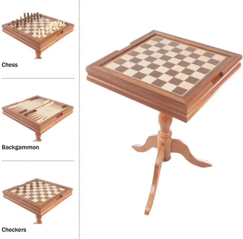 Miniatura 4 de Trademark Games - Mesa de juego reversible con tablero de ajedrez y backgammon - Muebles de sala