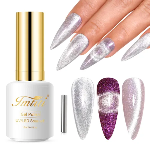 Miniatura 71 de Esmalte de uñas de gel con purpurina, 0.5 fl oz, color rosa brillante, de remojo, con LED, UV, kit de esmalte de uñas de gel para manicura en salón