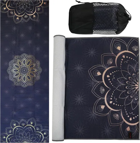 Miniatura 24 de Toallas de yoga, toalla antideslizante para esterilla de yoga caliente con puntos de agarre, manta de yoga de microfibra suave súper absorbente