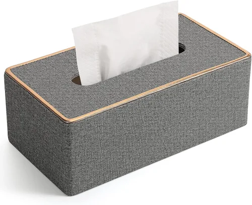 Miniatura 11 de Cubierta de caja de pañuelos, soporte de caja de pañuelos de cuero PU Rectangular Box Covers para el hogar/oficina/decoración del coche 9.84 "X5.23