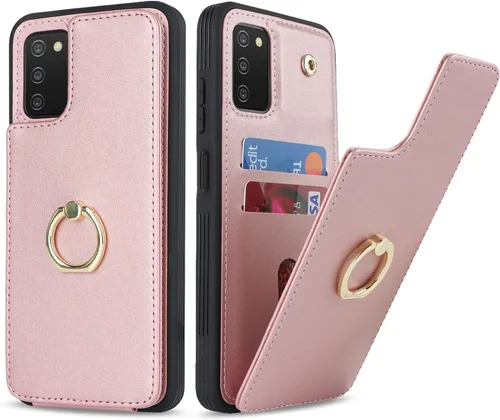 Miniatura 36 de Lipvina Funda para Samsung Galaxy A03s con tarjetero, Galaxy A03s Funda tipo cartera para mujer, tarjetero de crédito, soporte de anillo, fundas