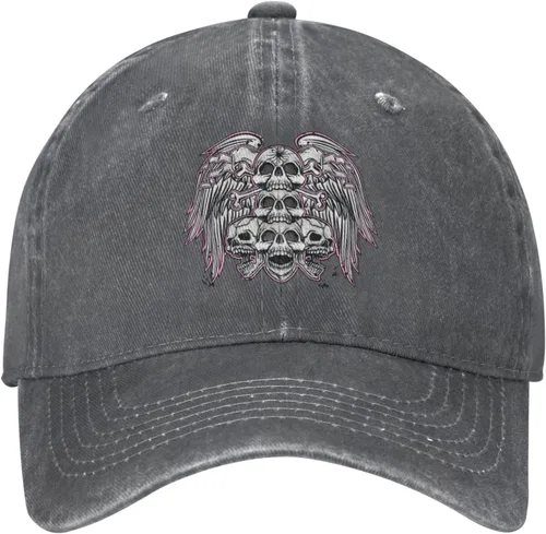 Miniatura 2 de Cowboy Hat Trendy Hats for Man and Women Djustable Four Season Outdoor Baseball Cap of Hell Skull with Angel Deep Heather