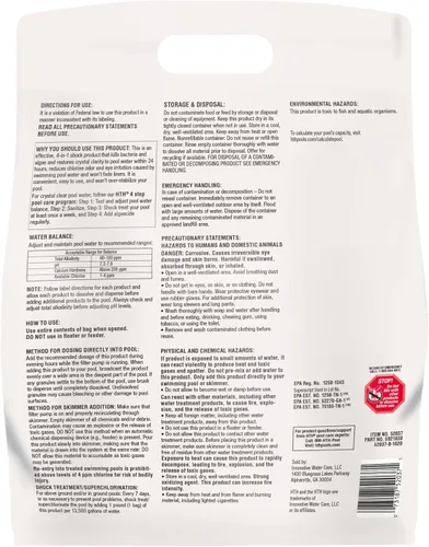 Miniatura 2 de HTH 52037R Pool Care Shock Advanced, producto químico para piscina, fórmula Cal Hypo, previene bacterias y algas, restaura el agua cristalina