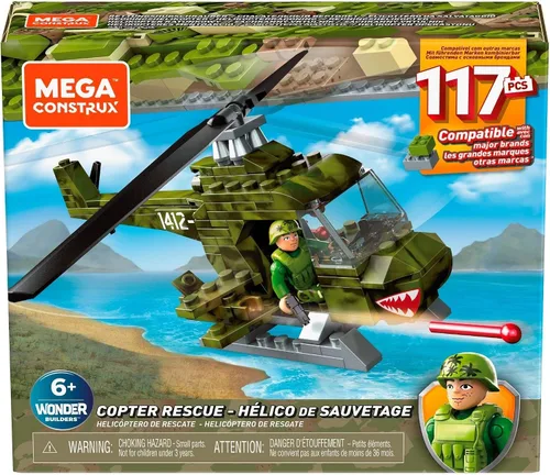 Miniatura 5 de Mega Construx Copter Rescue Toy Helicopter Building Set
