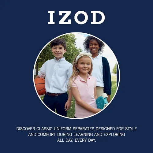 Miniatura 3 de IZOD Bermudas ajustadas para uniforme escolar para niñas