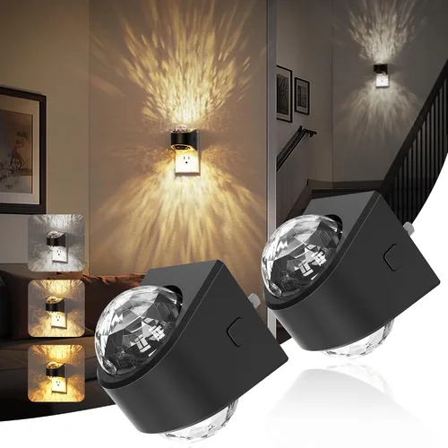 Miniatura 12 de JandCase Luces nocturnas enchufables a la pared, proyector de estrellas, luz nocturna de galaxia automática 3CCT, enchufe con sensor de luz