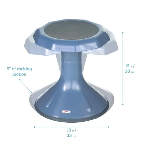 Miniatura 3 de ECR4Kids - Taburete oscilante ACE de compromiso de núcleo activo, altura del asiento de 15 pulgadas, asiento flexible, azul en polvo Azul polvoriento