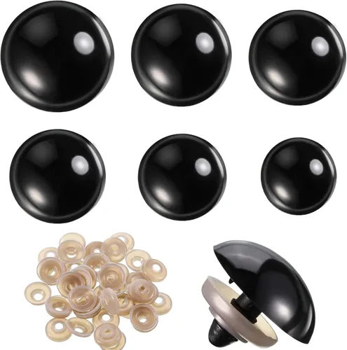 WILLBOND 56 ojos grandes de seguridad, ojos de animales de peluche de plástico de 0.63 a 1.18 pulgadas, ojos de ganchillo artesanales para bricolaje