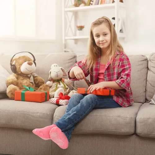 Miniatura 3 de SkiBeaut Calcetines para niños pequeños, 12 pares de puños antideslizantes para niños y niñas con pinzas para 1-7 años