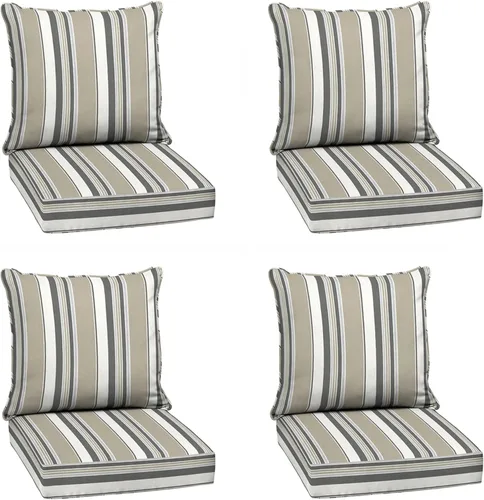 Miniatura 56 de Arden Outdoor Deep Seat Cushion Set, 24 x 24 pulgadas, Cojín para exteriores resistente al clima, a la lluvia y a la decoloración para silla, sofá