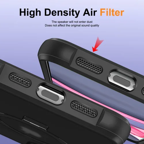 Miniatura 7 de CHAOFEnG Funda magnética compatible con iPhone 11 con soporte, prueba de caídas de grado militar, compatible con imán, anillo translúcido, parte