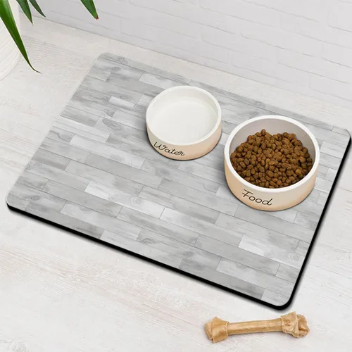Tapete de comida y agua para perros, tapetes de alimentación de mascotas para el suelo, antideslizantes, impermeables, súper absorbentes, para