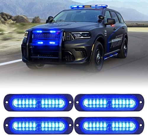 Miniatura 10 de Xprite Kit de 12 luces LED estroboscópicas de emergencia ámbar, superficie empotrada, marcador lateral, parrilla de advertencia de peligro, cabeza