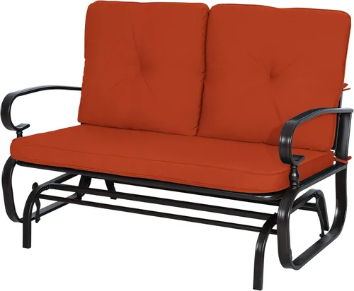 Miniatura 10 de Incbruce silla mecedora para exteriores y columpio para jardín, banco para patio con capacidad para 2 personas, juego de silla con estructura