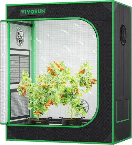 Miniatura 14 de VIVOSUN - Tienda de cultivo S326 de mylar superreflectante, ventana de observación, base con bandeja, 36 in x 20 in x 63 in para cultivo hidropónico