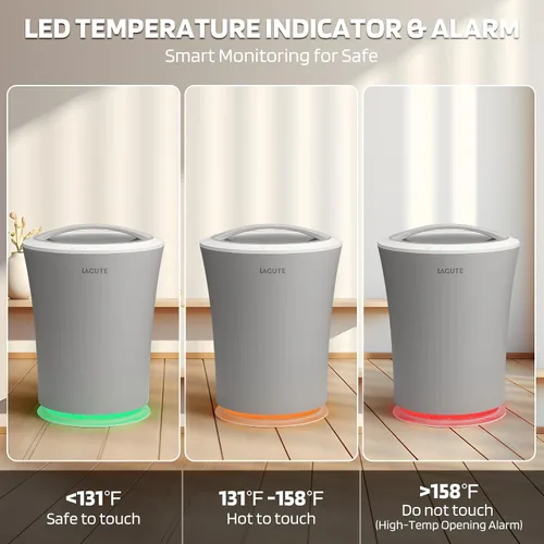 Miniatura 3 de Lagute Calentador de toallas de 20L para baño, temporizador de 3 niveles, alarma de advertencia y luz RGB, apagado automático, cubo calefactable