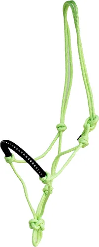 CHALLENGER Horse Pony Cob Nylon Neoprene Padded Comfort Adjustable Halter 606SE negro verde lima