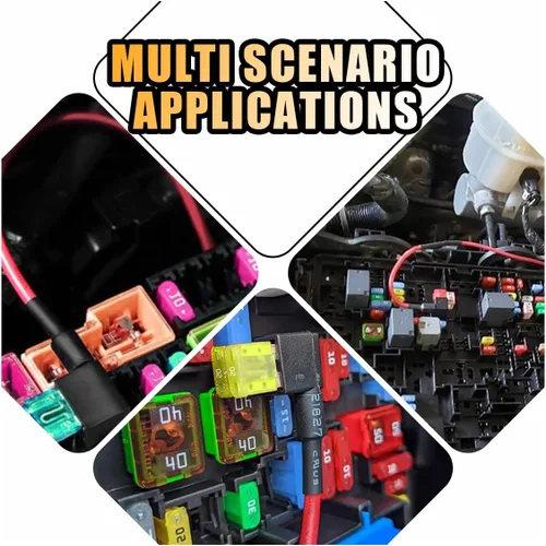 Miniatura 6 de 5 piezas de fusibles de 12V para coche Add-a-Circuit, adaptador de fusibles TAP para automoción, mini fusibles ATM ATO de hoja, juego de fusibles