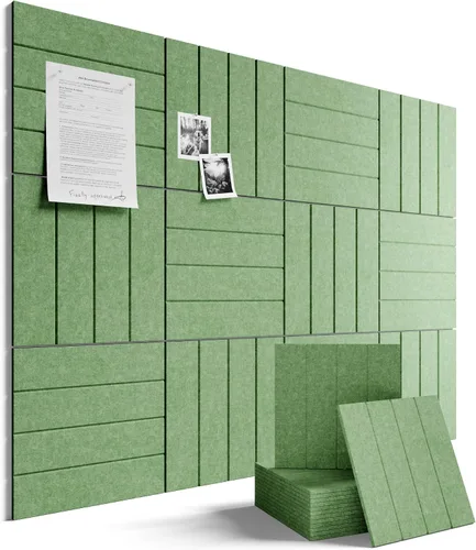 Miniatura 64 de Tablero de anuncios de fieltro grande de 36 x 24 pulgadas, alternativa al tablero de corcho – Paquete de 6 con 40 pestañas adhesivas extraíbles