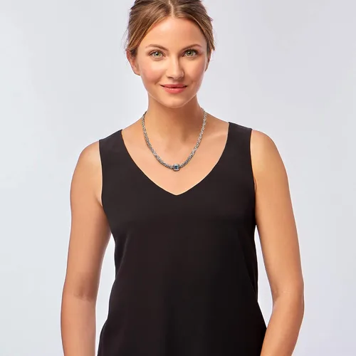 Miniatura 2 de Ross-Simons Collar bizantino de topacio azul suizo de 1.40 quilates en plata de ley