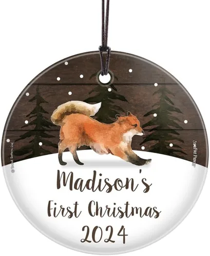 Miniatura 13 de Baby's First Christmas 2025 - Impresión de cristal colgante – Personalizar con año y foto – Diseño minimalista – Impresiones Starfire de 3.5