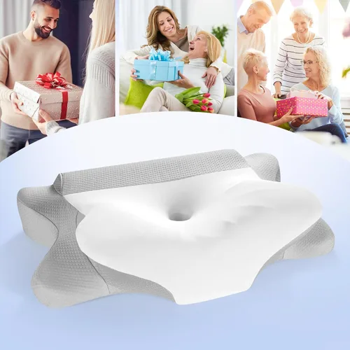 Miniatura 8 de Almohada cervical para aliviar el dolor de cuello, almohada de espuma viscoelástica de contorno con funda de almohada transpirable y refrescante