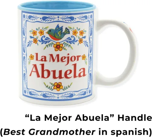 Miniatura 6 de Taza La Mejor Abuela – Regalos únicos de Abuela en español – Taza de cerámica duradera de 12 onzas con esmalte azul – Mejor abuela