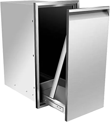 Miniatura 13 de Cajón de basura integrado, cajón de basura extraíble, cajón de tanque de propano para cocina al aire libre, cajón de tanque de propano para 17W X