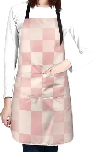 Miniatura 15 de Perinsto Waterproof Apron With 2 Pockets Kitchen Chef Aprons Bibs For Cooking Baking Painting Gardening Grooming