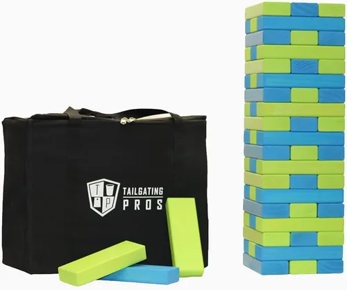 Miniatura 46 de Tailgating Pros Maderas Gigantes Premium que se Derrumban con Estuche de Transporte – ¡Elige los Colores de tu Equipo! Juego Gigante para Patio al