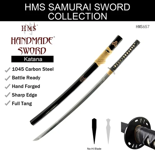 Miniatura 9 de HMS Hattori Hanzo Iron Tsuba completamente funcional