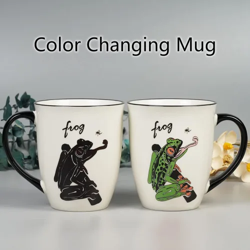 Miniatura 4 de Taza de cerámica que cambia de calor, taza de café divertida para mamá, papá, taza de té de porcelana, regalos para hombres y mujeres, cumpleaños